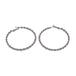 THIN CHAIN TEXTURE HOOP EARRINGS - p3 Boutique