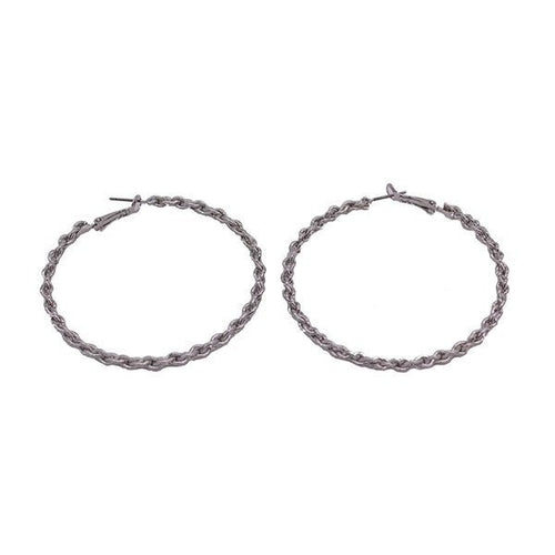 THIN CHAIN TEXTURE HOOP EARRINGS - p3 Boutique
