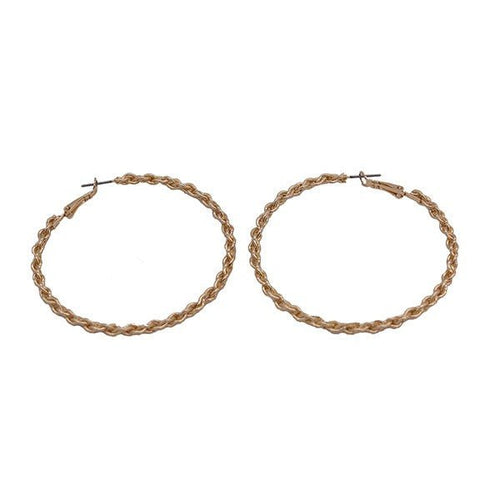 THIN CHAIN TEXTURE HOOP EARRINGS - p3 Boutique