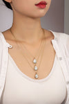 Three layer teardrop stone pendant necklace - p3 Boutique