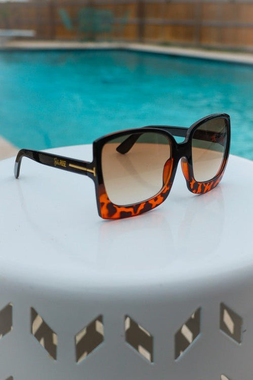 Tortoise Megan Oversized Gradient Sunglasses - p3 Boutique