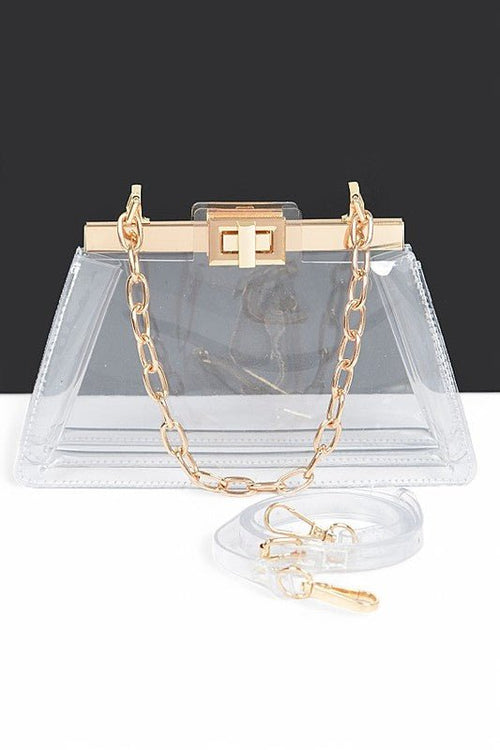 Transparent Chain Handle Stadium Bag - p3 Boutique