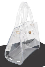 Transparent Top Handle Convertible Stadium Bag - p3 Boutique