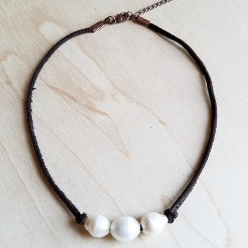 Triple Freshwater Pearl Choker Necklace - p3 Boutique