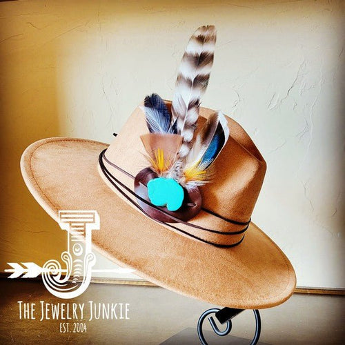 Turkey Feather&Turquoise Slab Hatband Choice Hat - p3 Boutique