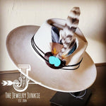 Turkey Feather&Turquoise Slab Hatband Choice Hat - p3 Boutique