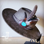 Turkey Feather&Turquoise Slab Hatband Choice Hat - p3 Boutique