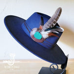 Turkey Feather&Turquoise Slab Hatband Choice Hat - p3 Boutique