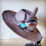 Turkey Feather&Turquoise Slab Hatband Choice Hat - p3 Boutique