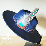 Turq Accent TurkeyFeather HatBand & Choice of Hat - p3 Boutique