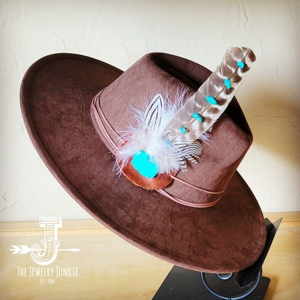 Turq Accent TurkeyFeather HatBand & Choice of Hat - p3 Boutique
