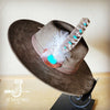 Turq Accent TurkeyFeather HatBand & Choice of Hat - p3 Boutique