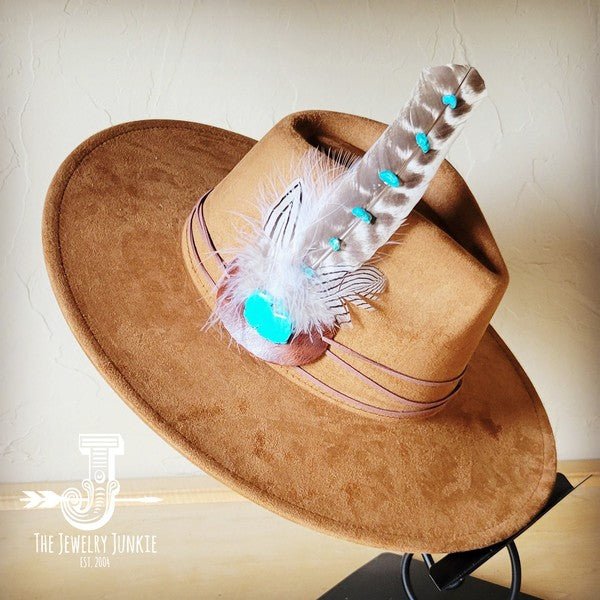 Turq Accent TurkeyFeather HatBand & Choice of Hat - p3 Boutique