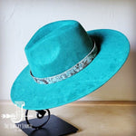 Turquoise Metallic Western Leather Band Choice Hat - p3 Boutique
