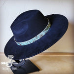 Turquoise Metallic Western Leather Band Choice Hat - p3 Boutique