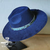 Turquoise Metallic Western Leather Band Choice Hat - p3 Boutique