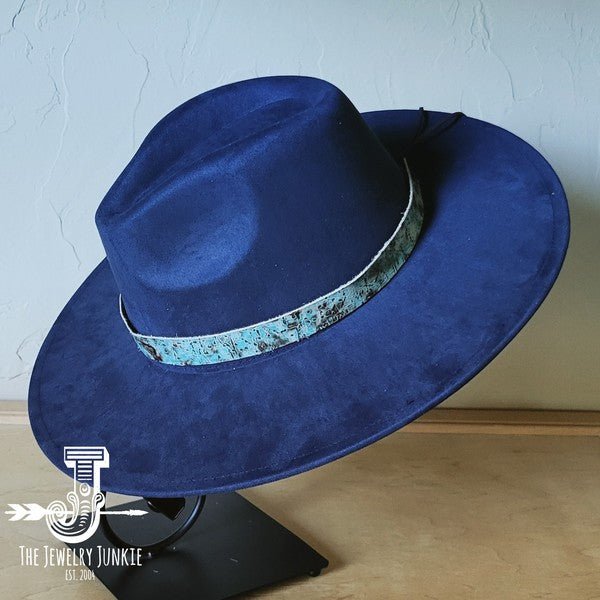 Turquoise Metallic Western Leather Band Choice Hat - p3 Boutique