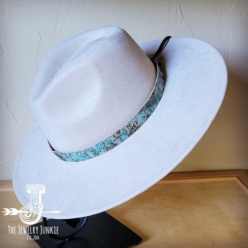 Turquoise Metallic Western Leather Band Choice Hat - p3 Boutique