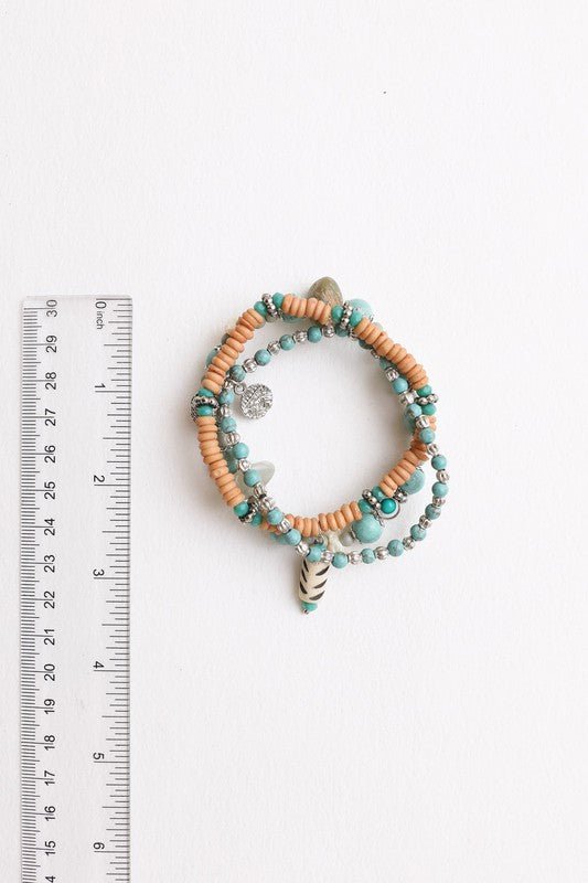 Turquoise Mixed Bead Stackable Bracelet - p3 Boutique