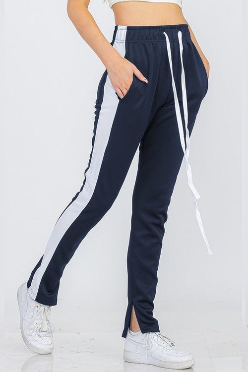 UNISEX WOMENS TRACK PANT SINGLE STRIPE - p3 Boutique