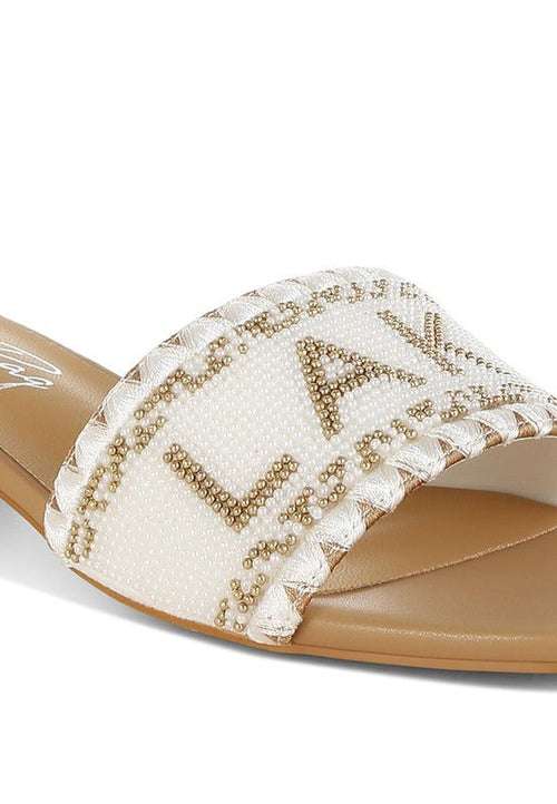 Vacay Babe Lake Como Beaded Slip - On Heels - p3 Boutique