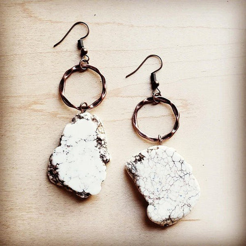 White Turquoise Chunky Earrings - p3 Boutique