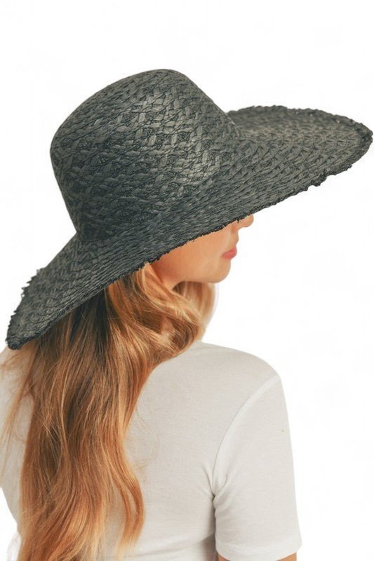 Wide Brim Frayed Edge Sun Hat - p3 Boutique