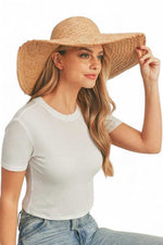 Wide Brim Frayed Edge Sun Hat - p3 Boutique