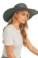 Wide Brim Frayed Edge Sun Hat - p3 Boutique