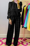 Women Textured Puff Sleeve Top and Pants Set - p3 Boutique