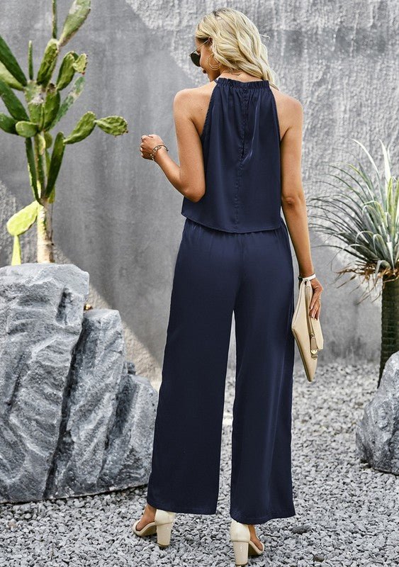 Women's 2 Piece Outfits Cropped Wide Leg pants Set - p3 Boutique