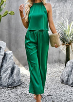 Women's 2 Piece Outfits Cropped Wide Leg pants Set - p3 Boutique