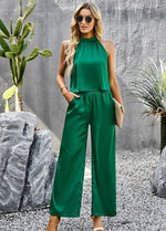 Women's 2 Piece Outfits Cropped Wide Leg pants Set - p3 Boutique