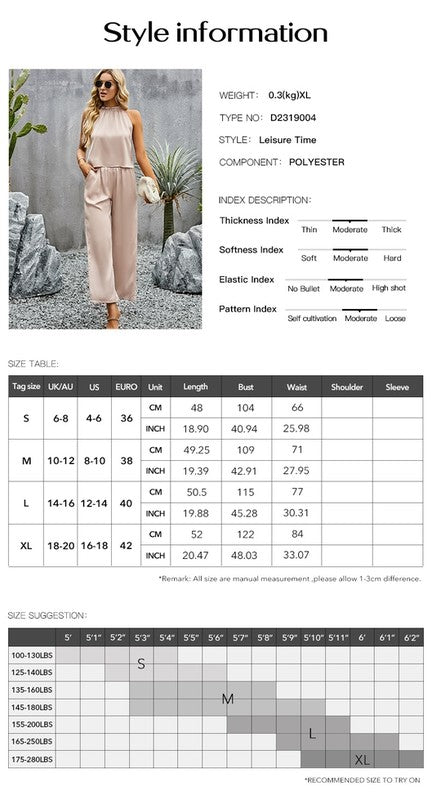 Women's 2 Piece Outfits Cropped Wide Leg pants Set - p3 Boutique