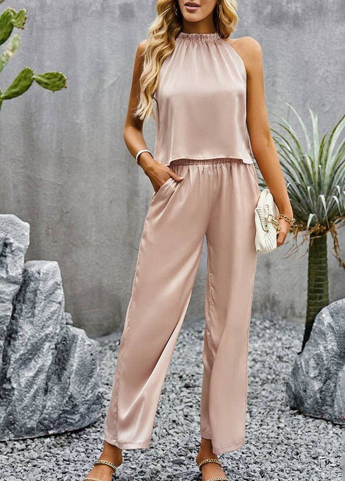 Women's 2 Piece Outfits Cropped Wide Leg pants Set - p3 Boutique