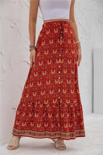 Womens Print Maxi Skirt - p3 Boutique