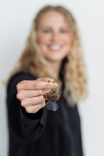 Wren Earrings - Walnut & Black - p3 Boutique