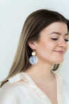 Zoey Earrings - Pearl Black Stripes - p3 Boutique
