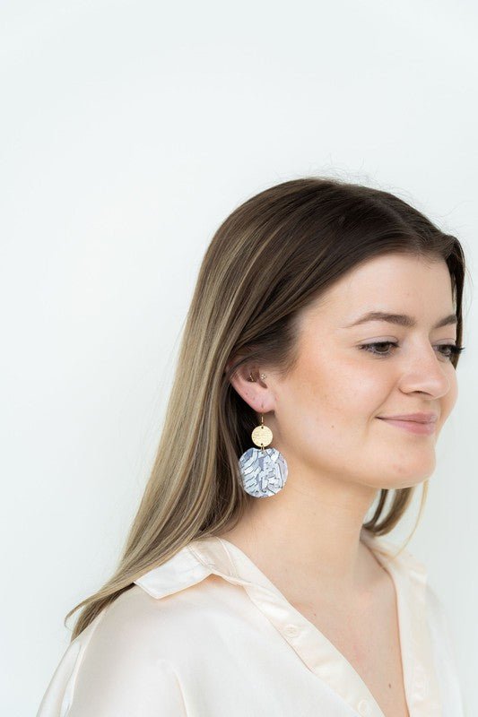 Zoey Earrings - Pearl Black Stripes - p3 Boutique