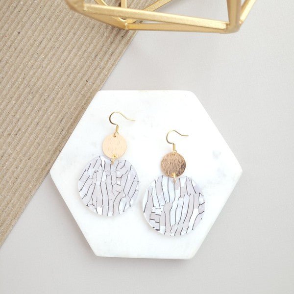Zoey Earrings - Pearl Black Stripes - p3 Boutique