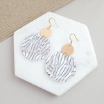 Zoey Earrings - Pearl Black Stripes - p3 Boutique