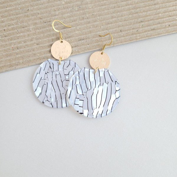 Zoey Earrings - Pearl Black Stripes - p3 Boutique