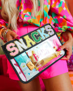 Black “Snacks” PVC Patch Bags - p3 Boutique