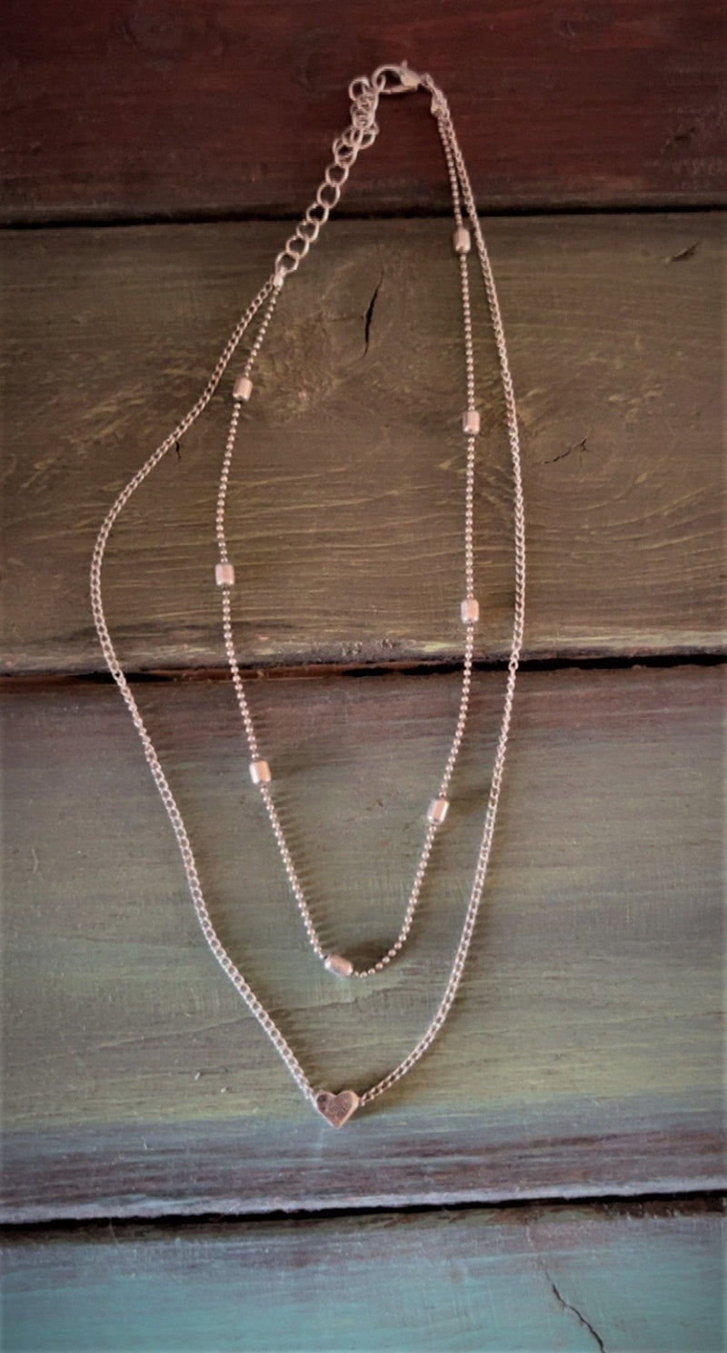 Heart Shaped Layered Necklace - p3 Boutique