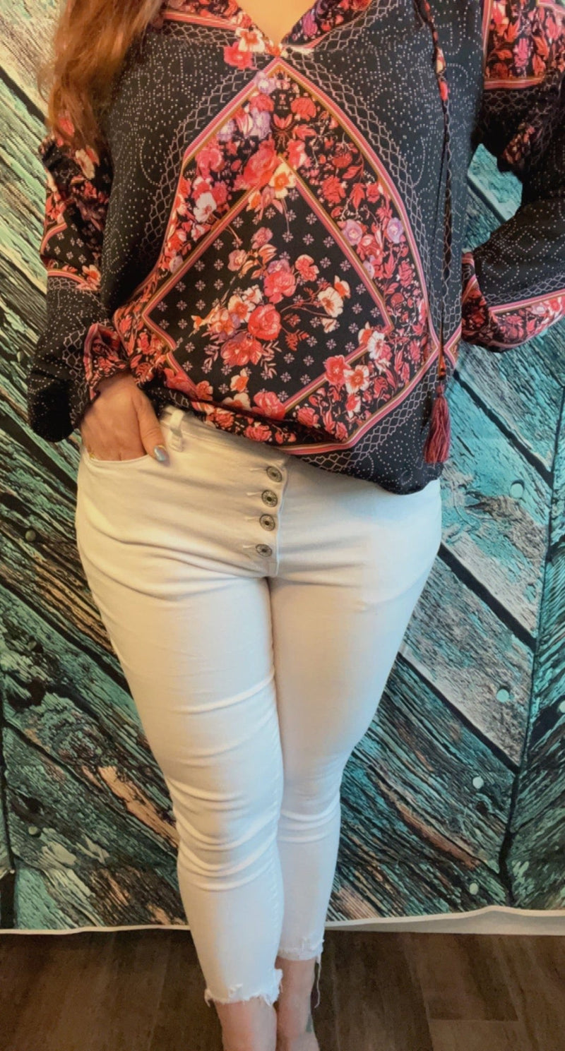 High Waist Cropped Jeans - p3 Boutique