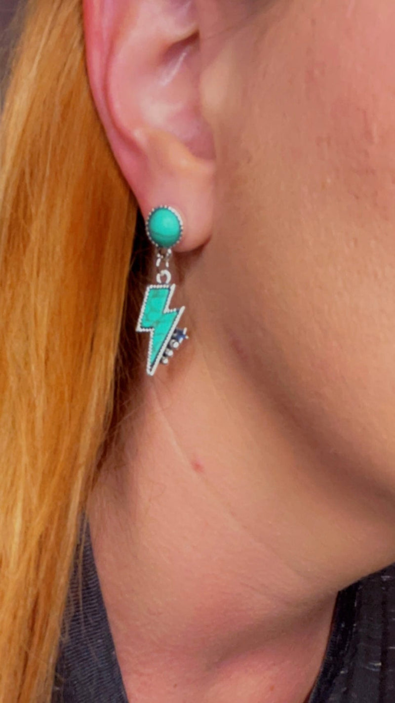 Lightning Turquoise Earrings - p3 Boutique
