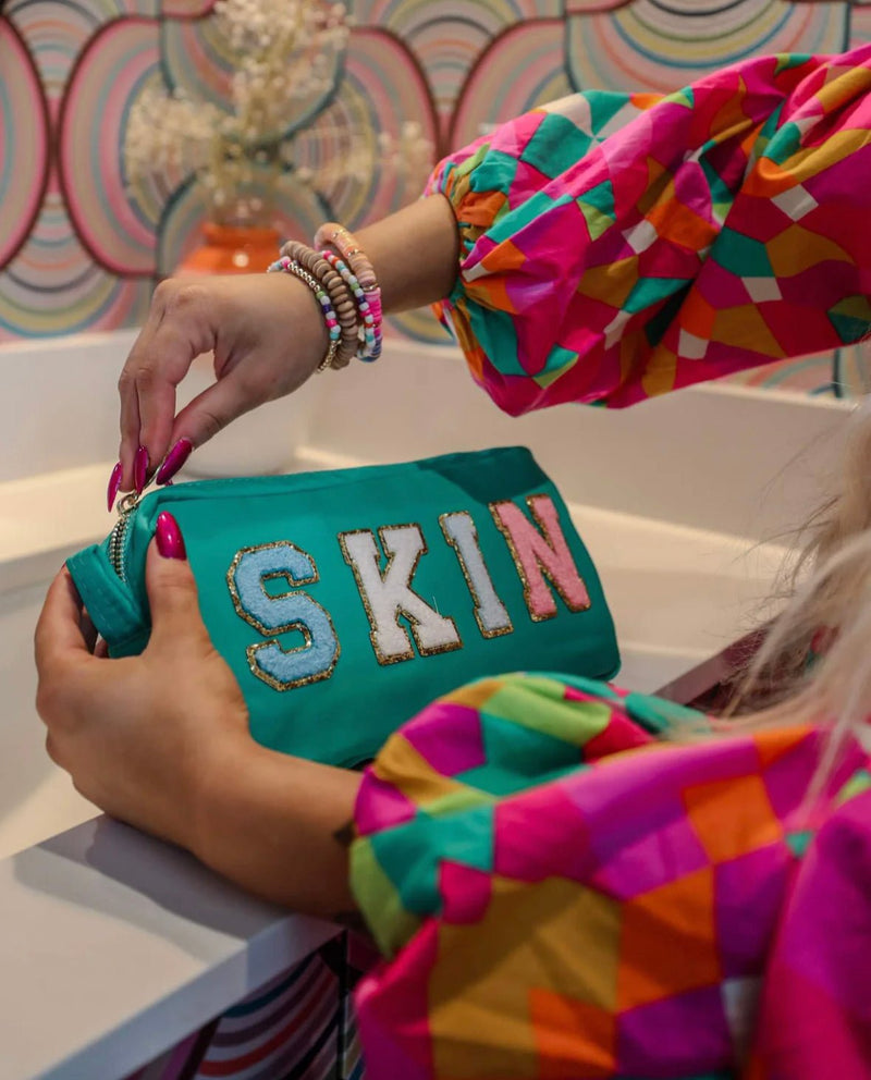 MINT "SKIN" PATCH COSMETIC BAG - p3 Boutique