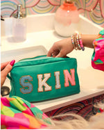 MINT "SKIN" PATCH COSMETIC BAG - p3 Boutique