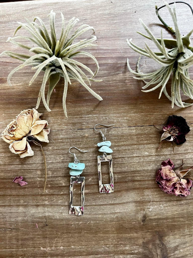 Non-polished Turquoise earrings￼ - p3 Boutique