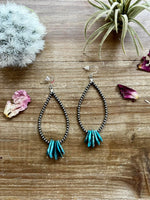 Real Turquoise Teardrop Earrings - p3 Boutique